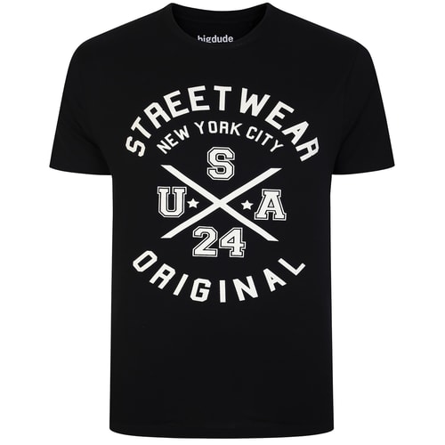 Bigdude NYC Street Wear Print T-Shirt Black