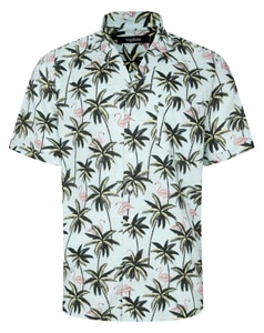 Bigdude Relaxed Collar Viscose Shirt Turquoise