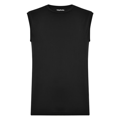 Bigdude Plain Sleeveless T-Shirt Black Tall