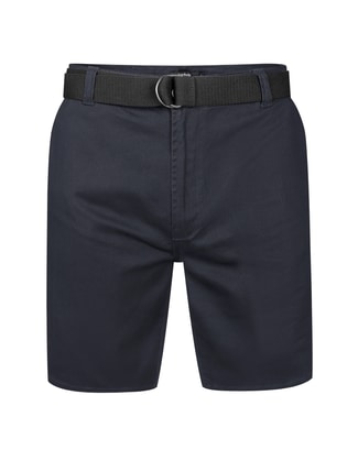 Bigdude Stretch Chino Shorts With Belt Navy