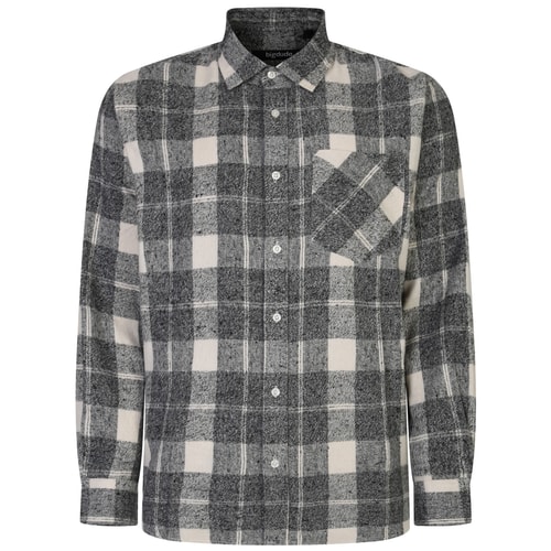 Bigdude Summer Long Sleeve Flannel Shirt Grey Tall