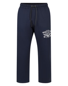 Bigdude Wheels Of Fire Print Open Hem Joggers Navy