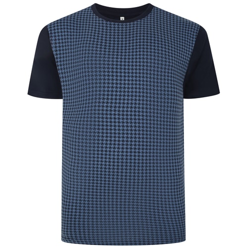 Bigdude Hounds Tooth Smart T-Shirt Navy