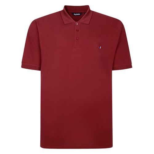 Bigdude Embroidered Logo Polo Shirt Burgundy Tall