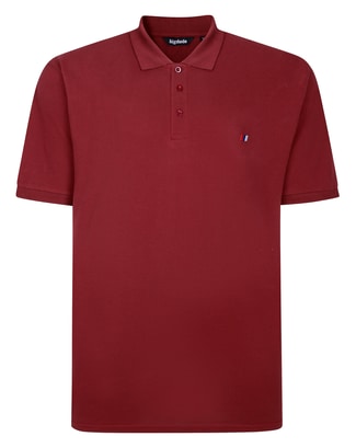 Bigdude Embroidered Logo Polo Shirt Burgundy Tall
