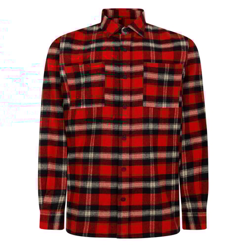 Bigdude Checked Flannel Overshirt Pepper Red/Black