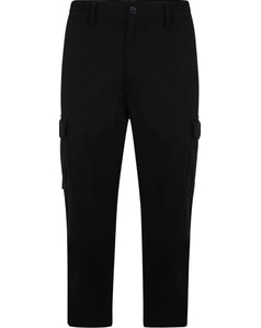 Bigdude Elasticated Waist Cargo Trousers Black Tall