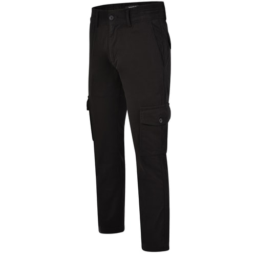 Bigdude Elasticated Waist Cargo Trousers Black Tall