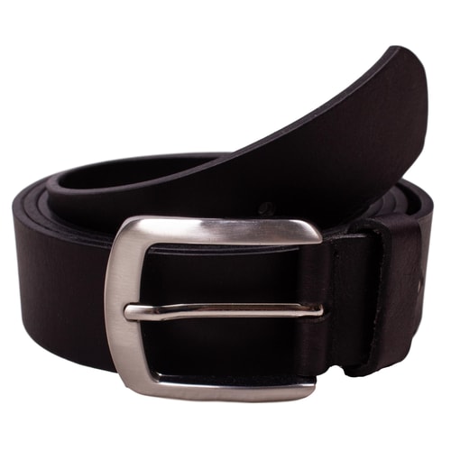 Noah Plain Black Leather Belt