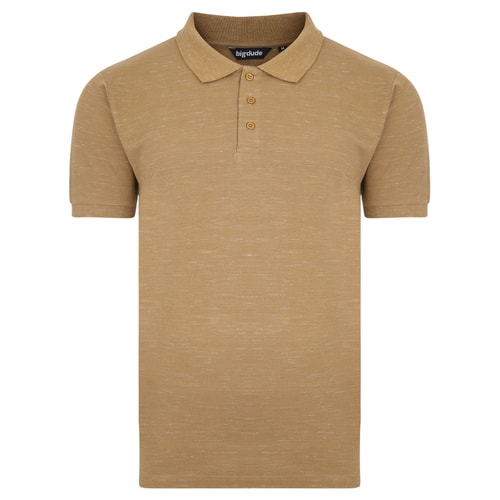 Bigdude Inkjet Marl Polo Shirt Khaki Tall
