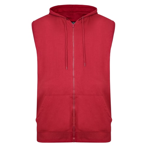 Bigdude Loop Back Sleeveless Hoody Burgundy