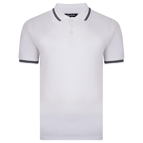 Bigdude Tipped Polo Shirt White