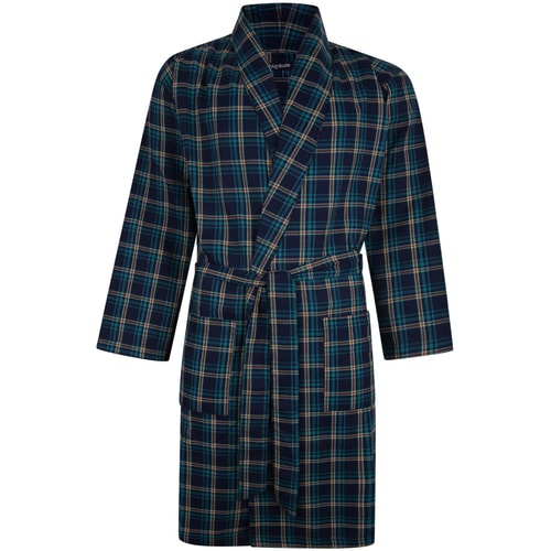 Bigdude Woven Check Dressing Gown Deep Green