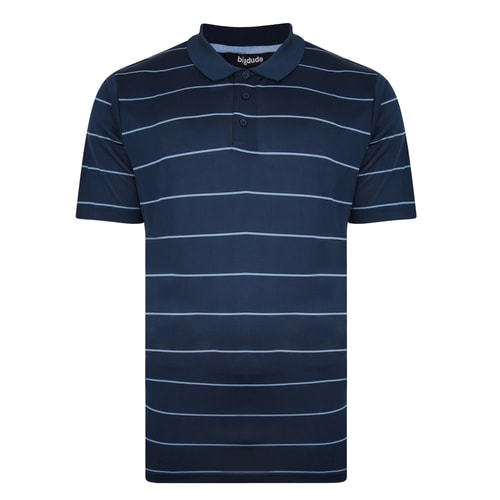 Bigdude Striped Performance Polo Navy