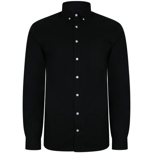Bigdude Oxford Long Sleeve Shirt Black Tall
