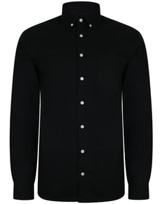 Bigdude Oxford Long Sleeve Shirt Black Tall