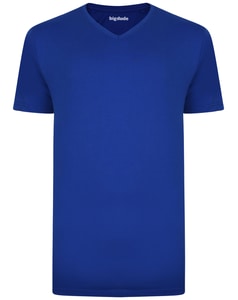Bigdude Plain V-Neck T-Shirt Royal Blue Tall