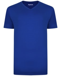 Bigdude Plain V-Neck T-Shirt Royal Blue