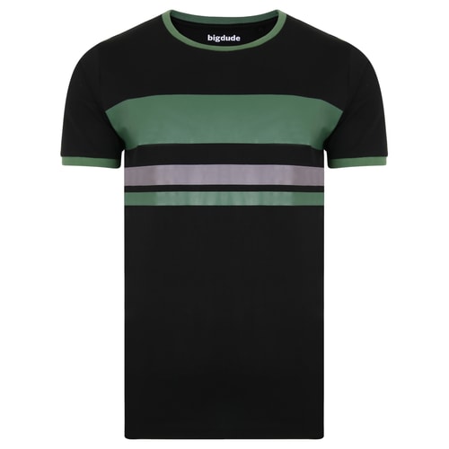 Bigdude Contrast Print T-Shirt Black