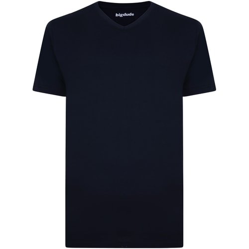 Bigdude Plain V-Neck T-Shirt Navy Tall
