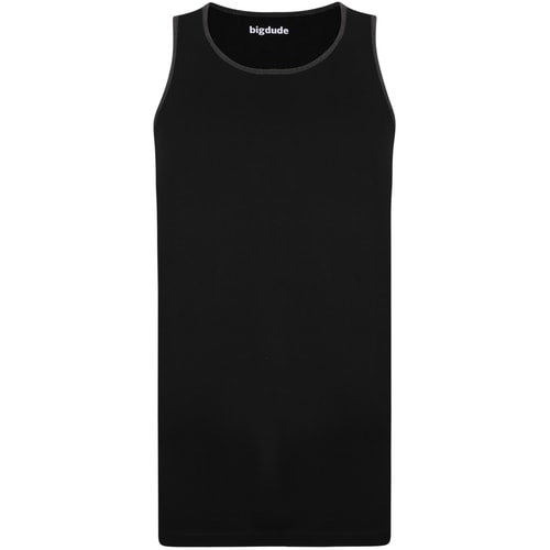 Bigdude Vest With Contrast Binding Black