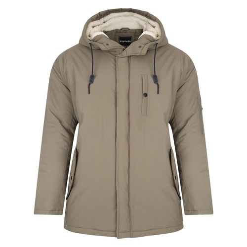 Bigdude Nantwich Sherpa Hood Parka Stone