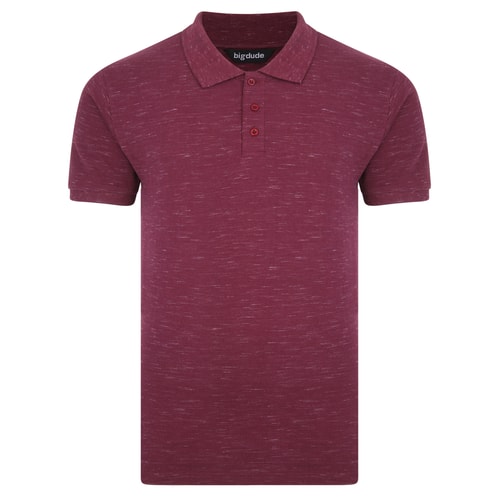 Bigdude Inkjet Marl Polo Shirt Burgundy