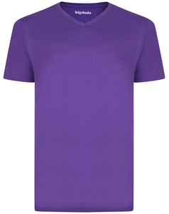Bigdude Plain V-Neck T-Shirt Purple Tall