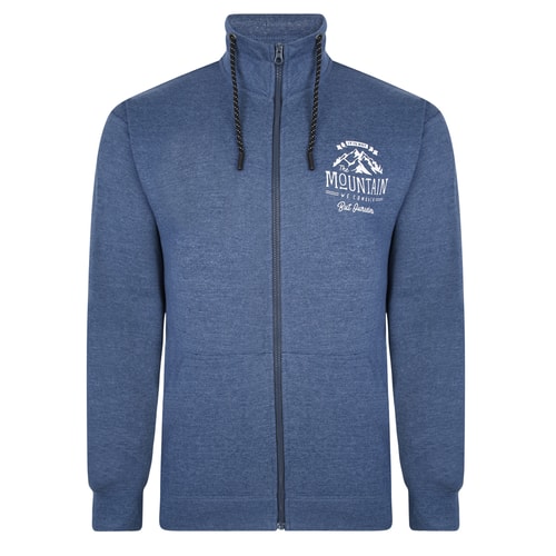 Bigdude Mountain Print Funnel Neck Jacket Dark Denim Marl