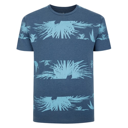 Bigdude Palm Trees Print T-Shirt Denim Tall