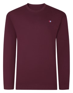 Bigdude Crew Neck Jumper With Logo Burgundy