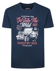 Bigdude Go Into The Wild Print T-Shirt Navy