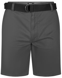 Bigdude Stretch Chino Shorts With Belt Charcoal