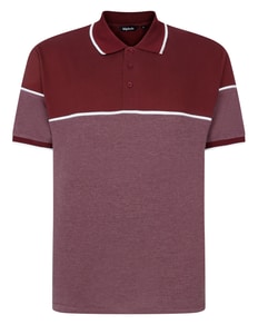 Bigdude Colour Block Polo With Piping Burgundy