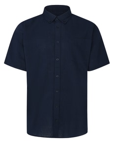 Bigdude Easy Iron Seersucker Shirt Navy