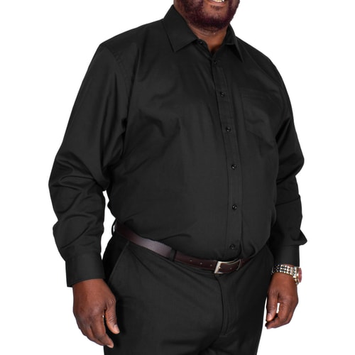 Bigdude Classic Long Sleeve Poplin Shirt Black Tall