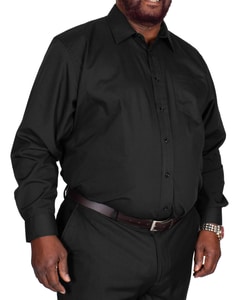 Bigdude Classic Long Sleeve Poplin Shirt Black Tall