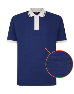 Bigdude Textured Tipped Polo Midnight Blue