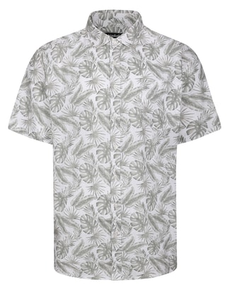 Bigdude Leaves Short Sleeve Shirt Beige