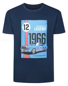 Bigdude 1966 Legend Racer Print T-Shirt Navy