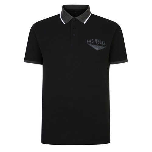 Bigdude Las Vegas Pique Polo Black Tall