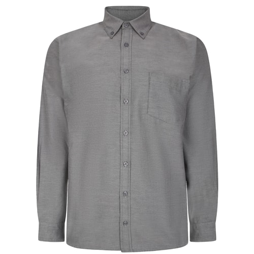 Bigdude Button Down Oxford Long Sleeve Shirt Charcoal