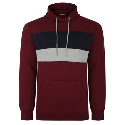 Bigdude Colour Block Hoody Burgundy