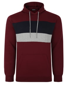 Bigdude Colour Block Hoody Burgundy