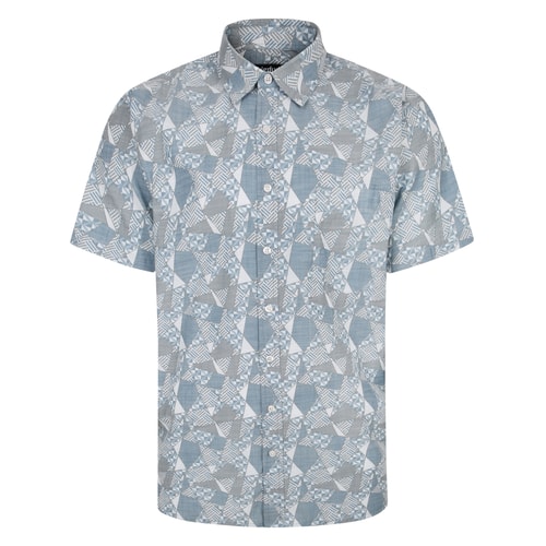 Bigdude Abstract Print Short Sleeve Shirt Charcoal Tall
