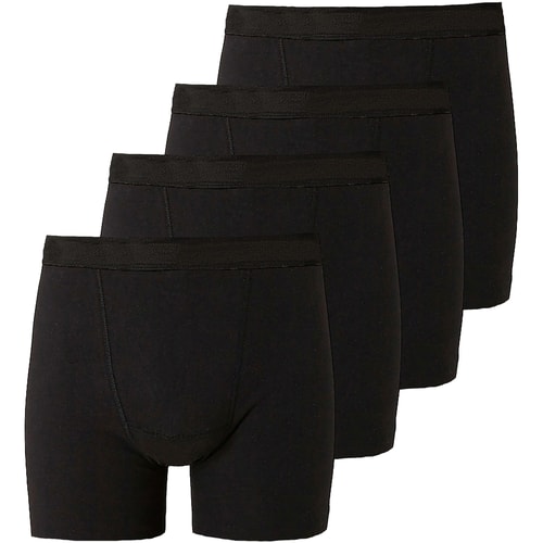 Bigdude 4 Pack Jersey Boxer Shorts Black
