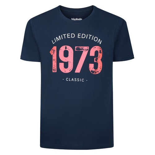 Bigdude Limited Edition 1973 Classic Print T-Shirt Navy