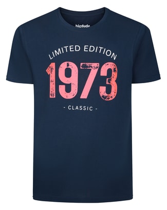 Bigdude Limited Edition 1973 Classic Print T-Shirt Navy