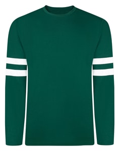 Bigdude Long Sleeve T-Shirt With Dual Arm Stripe Green
