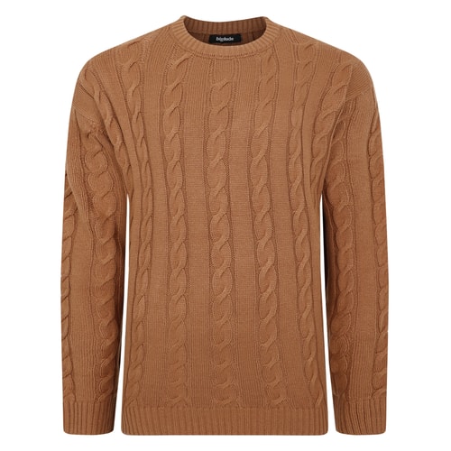 Bigdude Cable Knit Jumper Tan